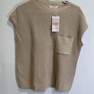 Tan Sleeveless Sweater